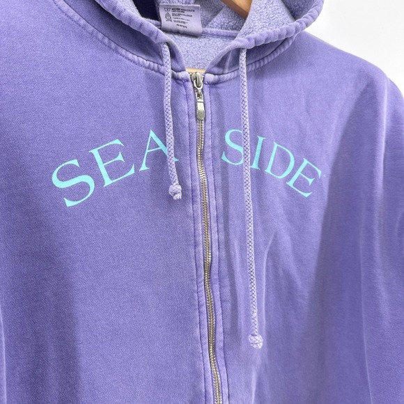 Comfort Colors Seaside Florida 30A Purple Garment Dyed Full Zip Hoodie Womens XL - Picture 2 of 8
